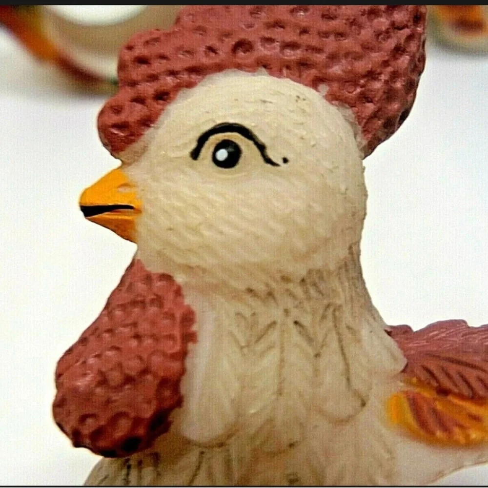 Set‎ of 4 Colorful acrylic Rooster Napkin Rings